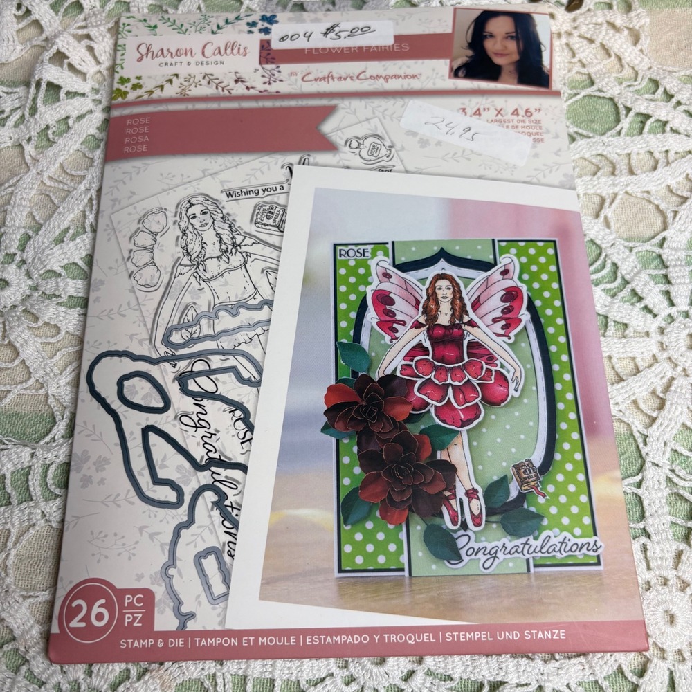 Crafters Companion Sharon Callis Rose Flower Fairies Stamp Die Set